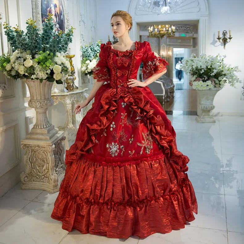 2018 Royal Red Floral Print Medieval Victorian Dress Marie Antoinette Masquerade Ball Gowns Drop Shipping
2018 Royal Red Floral Print Medieval Victorian Dress Marie Antoinette Masquerade Ball Gowns Drop Shipping