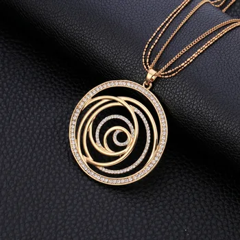 Fashion Czech CZ Drilling Big Round Pendant Maxi Gold Necklace For Women Party Gifts Elegant Long Necklaces Jewelry Accessories
Fashion Czech CZ Drilling Big Round Pendant Maxi Gold Necklace For Women Party Gifts Elegant Long Necklaces Jewelry Accessories