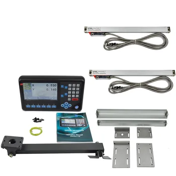 

DRO 2 Axis Digital Readout & 2 pcs 1 um resolution Linear Scales Kit Mill Lathe Grinding Machine