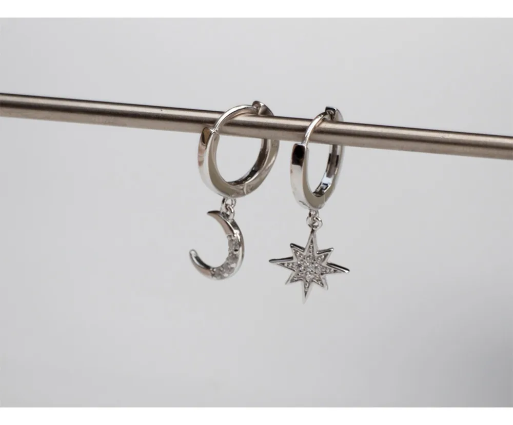925 sterling silver earring fashion zircon stars moon drop earring ear ring sweet wild temperament female girl silver ear jewelr
925 sterling silver earring fashion zircon stars moon drop earring ear ring sweet wild temperament female girl silver ear jewelr