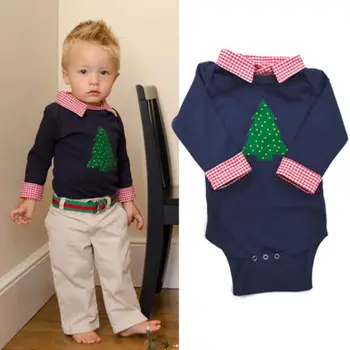 2018 Autumn Navy Blue Newborn Baby Boy Long Sleeve Bodysuit Tops Fit 0-18M Christmas Tree Print Cotton Gentleman Casual Clothes 
2018 Autumn Navy Blue Newborn Baby Boy Long Sleeve Bodysuit Tops Fit 0-18M Christmas Tree Print Cotton Gentleman Casual Clothes