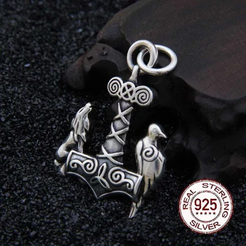 Real 925 Sterling Silver Viking wolf and raven pendant necklace with really leather and iron box as gift
Real 925 Sterling Silver Viking wolf and raven pendant necklace with really leather and iron box as gift