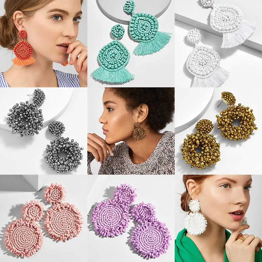 Dvacaman Eve Hoop Earrings for Women Bohemian Ethnic Handmade Beads Big Statement Earrings Wedding Jewelry Wholesale Party Gifts
Dvacaman Eve Hoop Earrings for Women Bohemian Ethnic Handmade Beads Big Statement Earrings Wedding Jewelry Wholesale Party Gifts