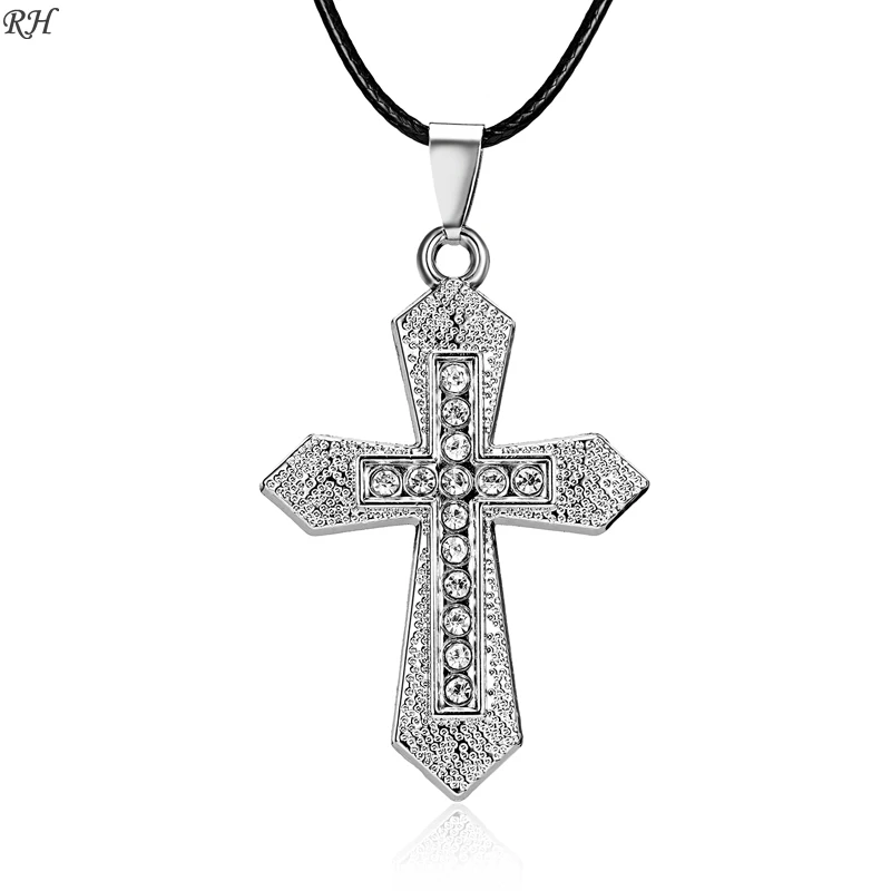 Stainless Steel Crystal Cross Necklace For Women jewelry accessories Leather Chain Necklace Pendant Party Double Sided
Stainless Steel Crystal Cross Necklace For Women jewelry accessories Leather Chain Necklace Pendant Party Double Sided