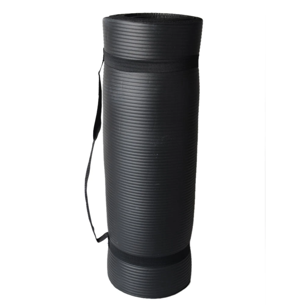 10mm Thick NBR Pure Color Anti-skid Yoga Mat 183x61x1cm Black (3)