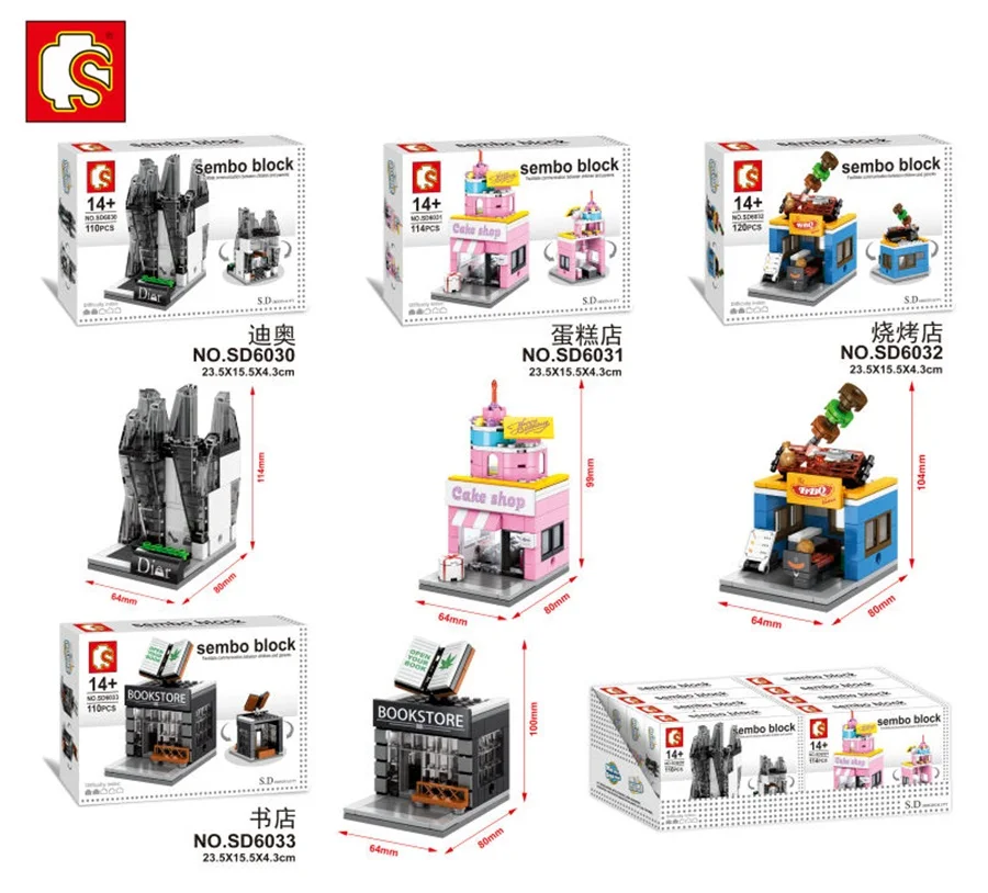 SEMBO Blocks Mini Store DIY Building Bricks Micro street Shop 3D Auction Model Educational Kids toys Boy Gifts SD6010-SD6017 SEMBO Blocks Mini Store DIY Building Bricks Micro street Shop 3D Auction Model Educational Kids toys Boy Gifts SD6010-SD6017