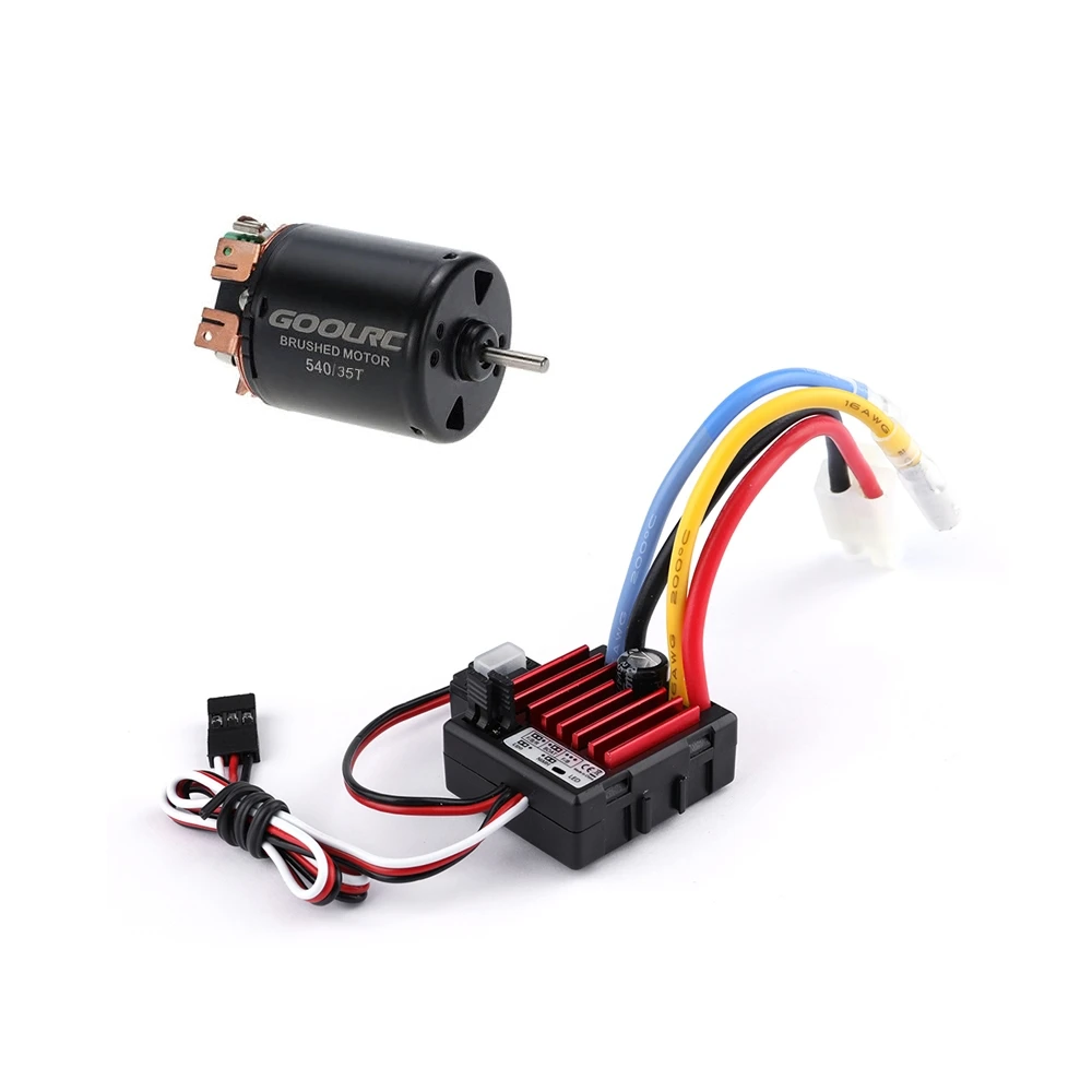540 35T 4 Poles Brushed Motor and TB-60060 60A Waterproof Brushed ESC with 5V/2A BEC for 1/10 RC Car
540 35T 4 Poles Brushed Motor and TB-60060 60A Waterproof Brushed ESC with 5V/2A BEC for 1/10 RC Car