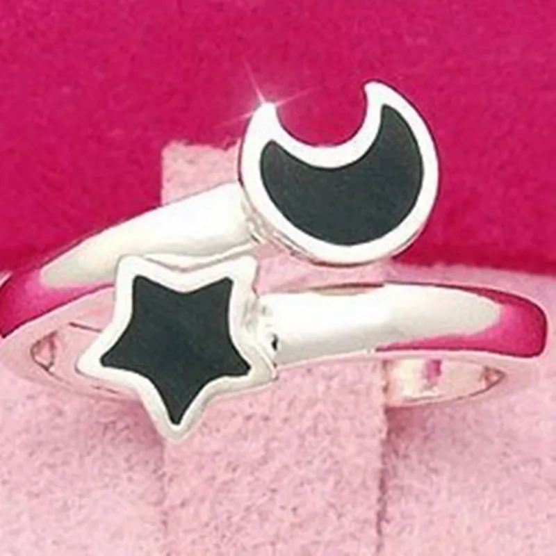 Exquisite Silver Color Open Rings Lovely Black Moon And Star Rings Opening Party Ring Women Jewelry Gift Wholesale
Exquisite Silver Color Open Rings Lovely Black Moon And Star Rings Opening Party Ring Women Jewelry Gift Wholesale