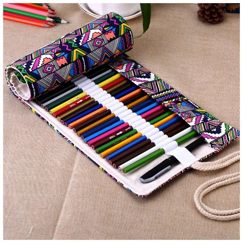 12/24/36/48/72 Holes Pencil Case Canvas Roll Pencil Box Storage Case Pen Box Makeup Brush Organizer Bag Office Supplies
12/24/36/48/72 Holes Pencil Case Canvas Roll Pencil Box Storage Case Pen Box Makeup Brush Organizer Bag Office Supplies