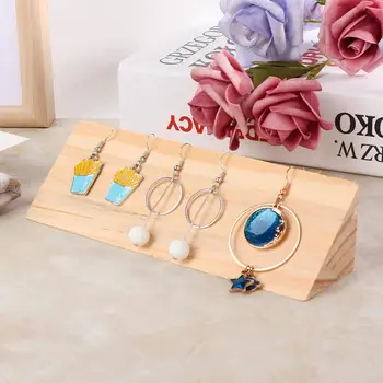 

Wooden Simple Jewelry Display Holder Organize Earrings Ear Studs Pendant Organizer Display Stand jewerly Storage box Stand