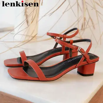 Lenkisen full grain leather chunky med heels buckle strap peep square toe women sandals young girls streetwear party shoes L32
Lenkisen full grain leather chunky med heels buckle strap peep square toe women sandals young girls streetwear party shoes L32