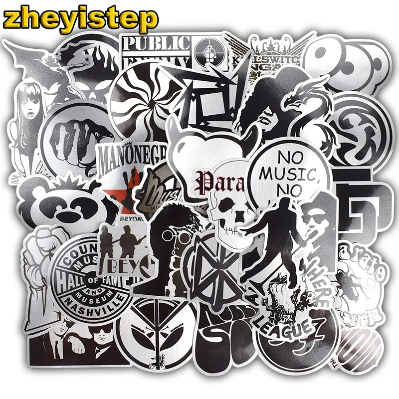 50 Pcs Metallic Rock Music Punk Black and White Stickers for Laptop Luggage Skateboard Guitar TV Car PVC Cool Waterproof Sticker
50 Pcs Metallic Rock Music Punk Black and White Stickers for Laptop Luggage Skateboard Guitar TV Car PVC Cool Waterproof Sticker