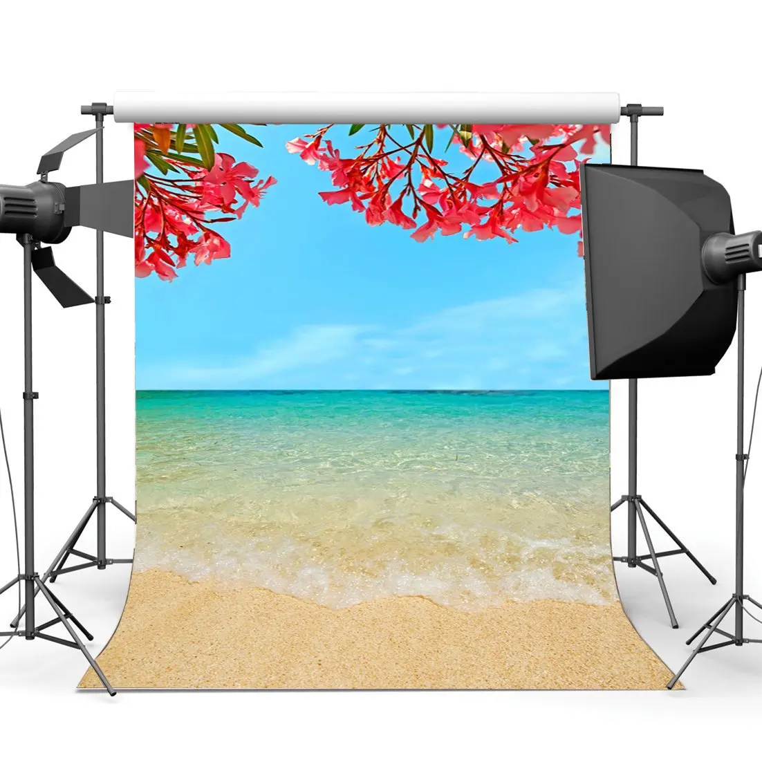 Sand Beach Backdrop Seaside Blooming Flowers Blue Sky White Cloud Nature Summer Journey Background Girls Lover Wedding 
Sand Beach Backdrop Seaside Blooming Flowers Blue Sky White Cloud Nature Summer Journey Background Girls Lover Wedding