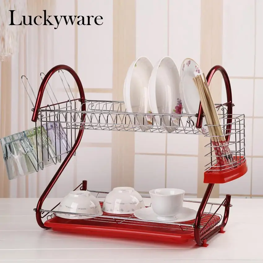 Kitchen Dish Storage Holder Collecting Container Steel Red Stainless Storage 2-Tier Drying Drainer Rack Kitchen Dish Home Tools
Kitchen Dish Storage Holder Collecting Container Steel Red Stainless Storage 2-Tier Drying Drainer Rack Kitchen Dish Home Tools