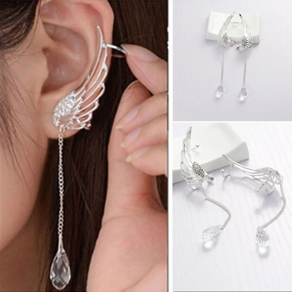 Doreen Box New Ear Cuff Clip On Stud Wrap Earrings Angel Wing Tassel Silver color Clear Rhinestone 10.3cm x 1.6cm, 1 Pair
Doreen Box New Ear Cuff Clip On Stud Wrap Earrings Angel Wing Tassel Silver color Clear Rhinestone 10.3cm x 1.6cm, 1 Pair