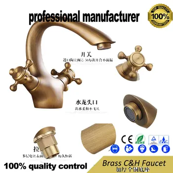Copper antique European faucet retro basin faucet washbasin above counter basin single hole hot and cold water faucet
Copper antique European faucet retro basin faucet washbasin above counter basin single hole hot and cold water faucet