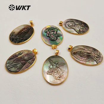 WT-P1254 WKT New Design Natural Shell pendant With Lucky Symbol Sign Gold Trim Oval Shape Shell Pendant Jewelry Design Pendant
WT-P1254 WKT New Design Natural Shell pendant With Lucky Symbol Sign Gold Trim Oval Shape Shell Pendant Jewelry Design Pendant