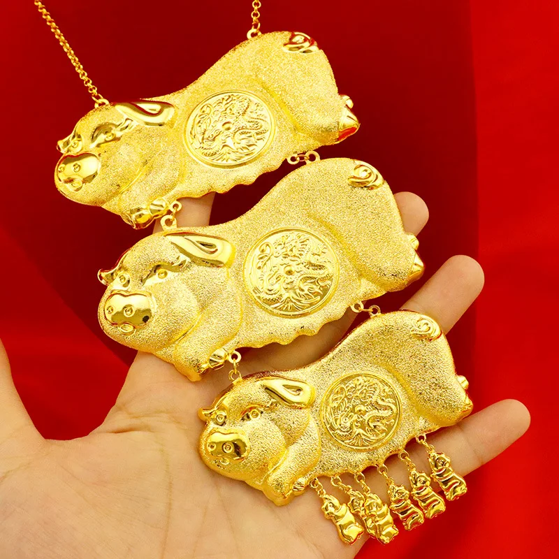 African Gold Color Long Necklaces for Women Pig Pendant Necklace Wedding Bridal Jewelry Accessories Collier Choker Femme Collare 
African Gold Color Long Necklaces for Women Pig Pendant Necklace Wedding Bridal Jewelry Accessories Collier Choker Femme Collare