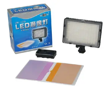 CN-126 CN126 126 LED Video Light lamp 5600k + filter + cool shoe for Canon Nikon Sony Pentax Camcorder DV Camera
CN-126 CN126 126 LED Video Light lamp 5600k + filter + cool shoe for Canon Nikon Sony Pentax Camcorder DV Camera
