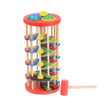 Pound and Roll Wooden Tower with Hammer Knock the Ball Rolling Off Ladder Baby Toys
Pound and Roll Wooden Tower with Hammer Knock the Ball Rolling Off Ladder Baby Toys