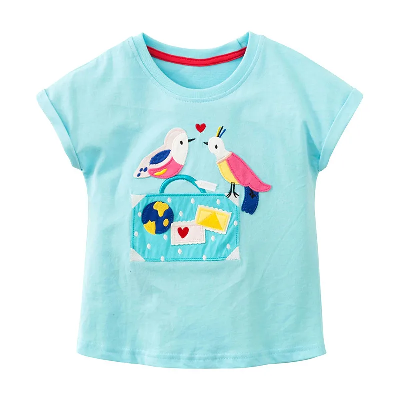 Little Maven New Summer Kids Clothing Short O-neck Lake Blue Cartoon Birds Applique Knitted Cotton Girls Casual Tshirts Tee
Little Maven New Summer Kids Clothing Short O-neck Lake Blue Cartoon Birds Applique Knitted Cotton Girls Casual Tshirts Tee