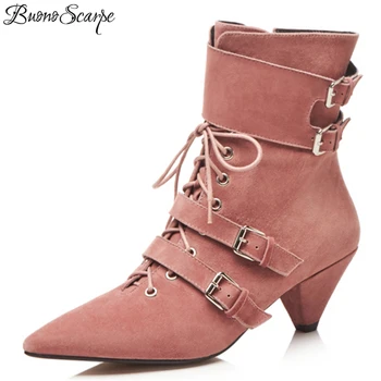 BuonoScarpe Lace Up Spiked High Heel Ankle Boots Leather Strap Buckles Short Botas Mujer Side Zipper Pointed Toe Chic Shoes 43EU
BuonoScarpe Lace Up Spiked High Heel Ankle Boots Leather Strap Buckles Short Botas Mujer Side Zipper Pointed Toe Chic Shoes 43EU