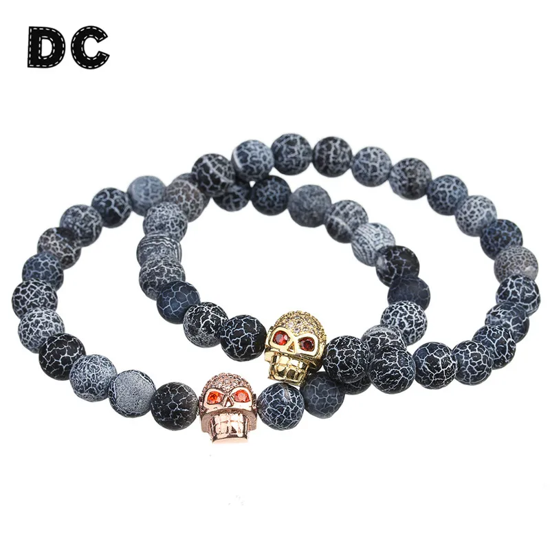 2017 New Fashion Natural Stone Zircon Skull Bracelet Bangles B Lava Stone Beads for Men Women Friendship Pulseira Masculina 
2017 New Fashion Natural Stone Zircon Skull Bracelet Bangles B Lava Stone Beads for Men Women Friendship Pulseira Masculina