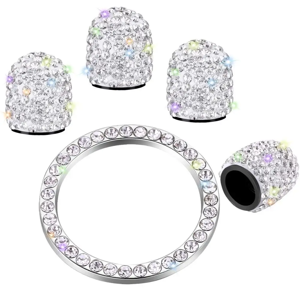 4 Pcs Valve Stem Caps Crystal Rhinestone Universal Tire Valve Dust Caps Bling Car Accessories with 1Pcs Ring Emblem Sticker
4 Pcs Valve Stem Caps Crystal Rhinestone Universal Tire Valve Dust Caps Bling Car Accessories with 1Pcs Ring Emblem Sticker