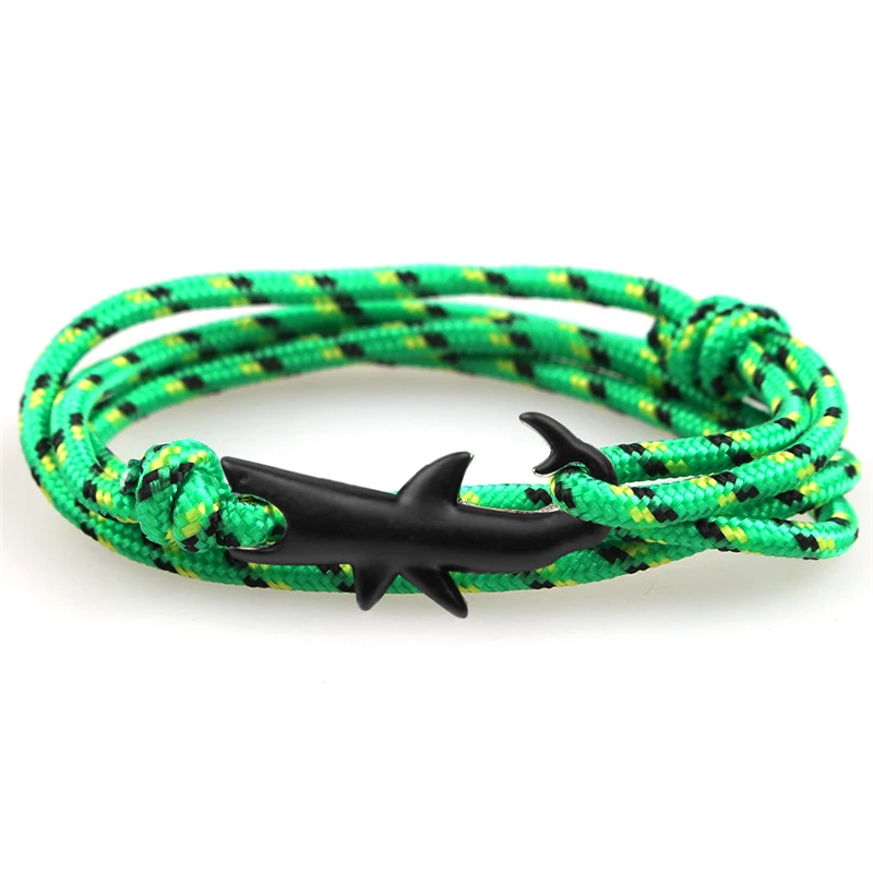New Adjustable Fashion Anchor Bracelet Men and woman Charm Survival Chain Sport Paracord Lovers Bracelets BLACK Shark SL027
New Adjustable Fashion Anchor Bracelet Men and woman Charm Survival Chain Sport Paracord Lovers Bracelets BLACK Shark SL027