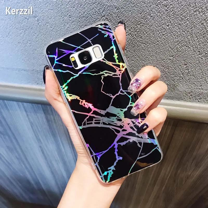 Модный чехол Kerzzil Из Мраморной кожи для Samsung Galaxy S8 Plus S7 Edge S9 мягкие силиконовые
