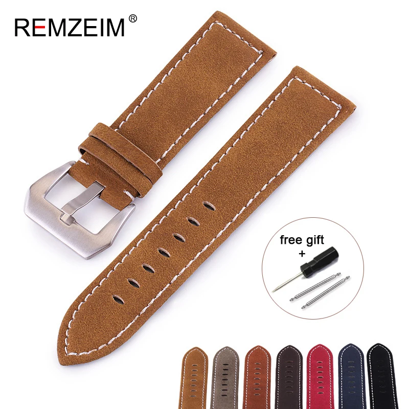 REMZEIM Watch Band 18mm 20mm 22mm 24mm Leather Watch Strap 7 Colors Classic Style Matte Leather 306L Silver Buckle Strap
REMZEIM Watch Band 18mm 20mm 22mm 24mm Leather Watch Strap 7 Colors Classic Style Matte Leather 306L Silver Buckle Strap