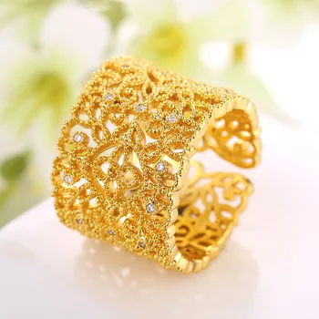 Filigree Statement Jewelry Fashion Big Gold Color Hollow Crystal Ring Love Engagement Wedding Rings For Women Accessories
Filigree Statement Jewelry Fashion Big Gold Color Hollow Crystal Ring Love Engagement Wedding Rings For Women Accessories