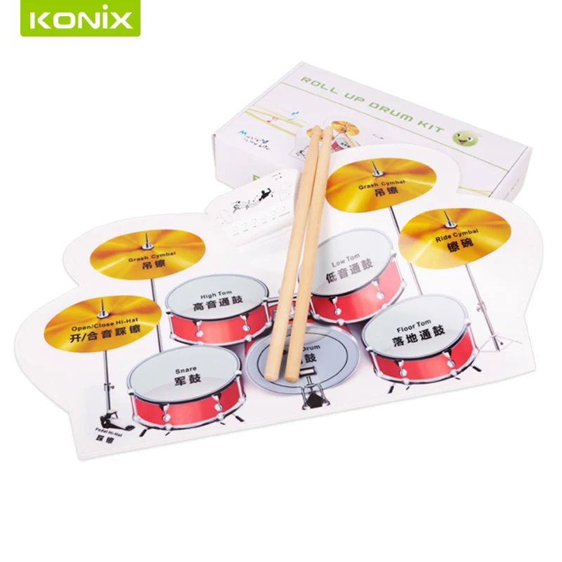 Customized colorful Roll Up Drum Kit with Non-toxic and harmless environmental protection silicone Material | Спорт и развлечения