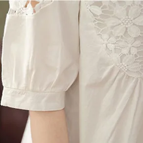 Женская кружевная блузка составного кроя с цветочным принтом Повседневная