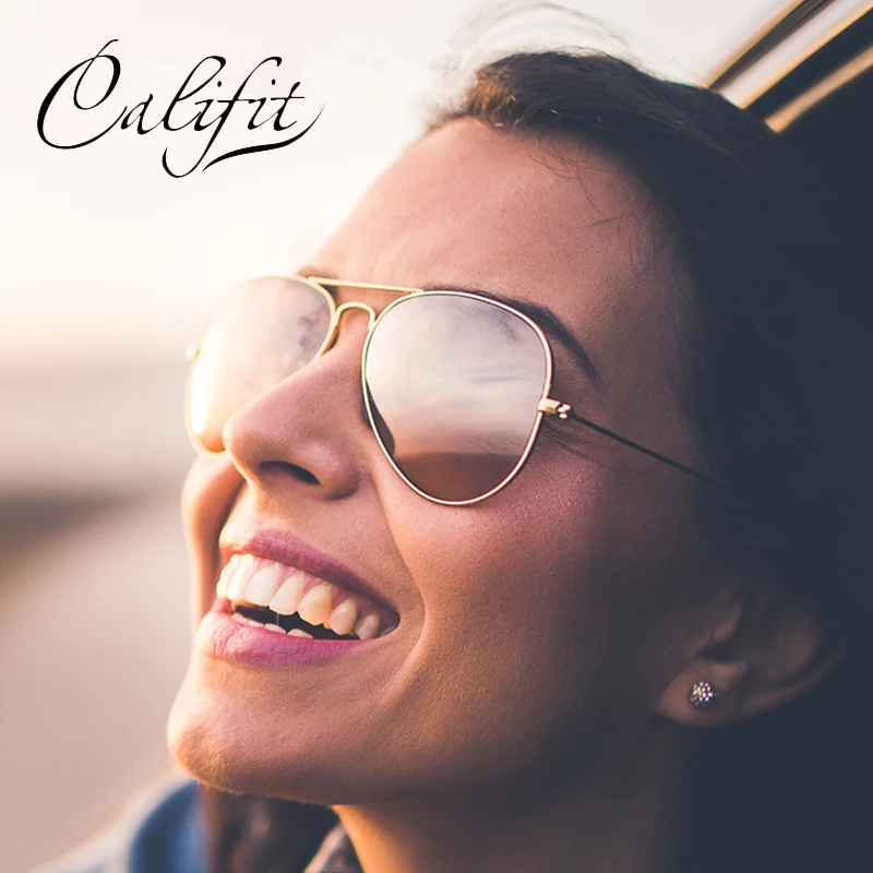 CALIFIT фирменный дизайн Пилот солнцезащитные очки es для мужчин стекло классическое