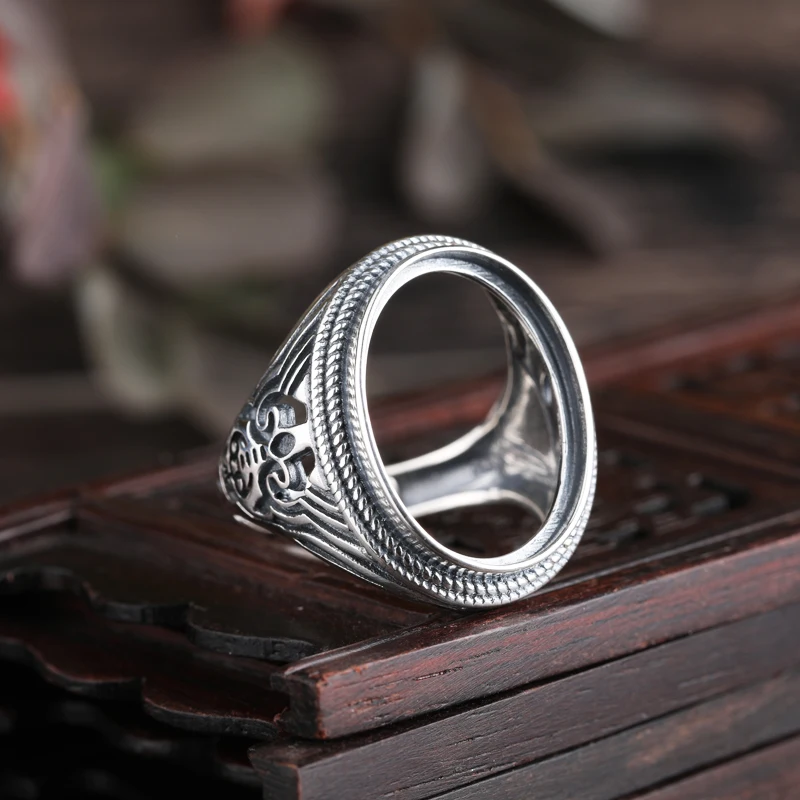 Art Deco 925 Sterling Silver Engagement Ring Vintage Men Ring Semi Mount for 15x20mm Oval Cabochon Amber Lapis Lazuli Setting
Art Deco 925 Sterling Silver Engagement Ring Vintage Men Ring Semi Mount for 15x20mm Oval Cabochon Amber Lapis Lazuli Setting