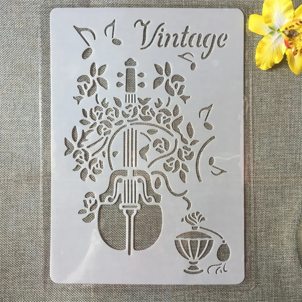 1Pcs A4 Vintage Music Violin DIY Craft Layering Stencils Painting Scrapbooking Stamping Embossing Album Paper Card Template
1Pcs A4 Vintage Music Violin DIY Craft Layering Stencils Painting Scrapbooking Stamping Embossing Album Paper Card Template