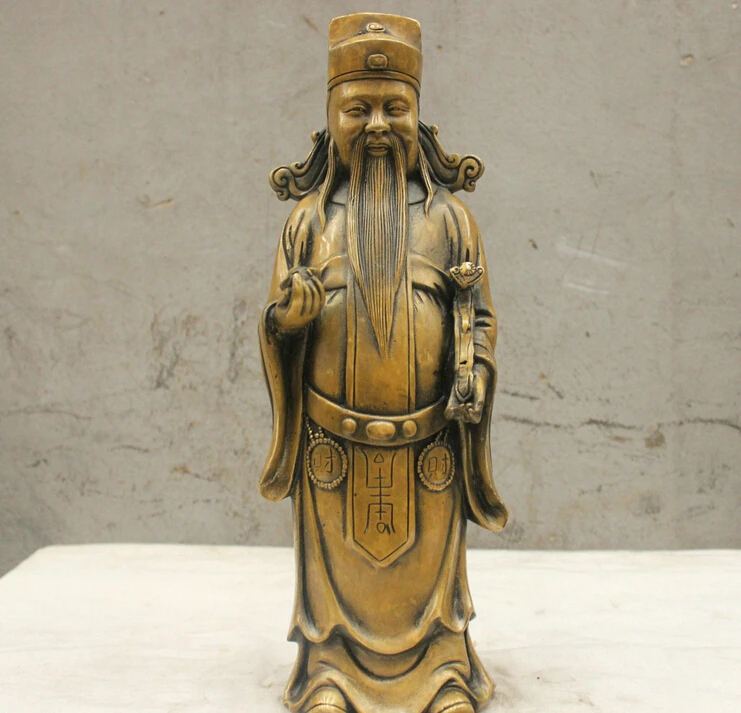 Chinese China Folk Culture Handmade Old bronze Brass Statue God of wealth Buddha
Chinese China Folk Culture Handmade Old bronze Brass Statue God of wealth Buddha
