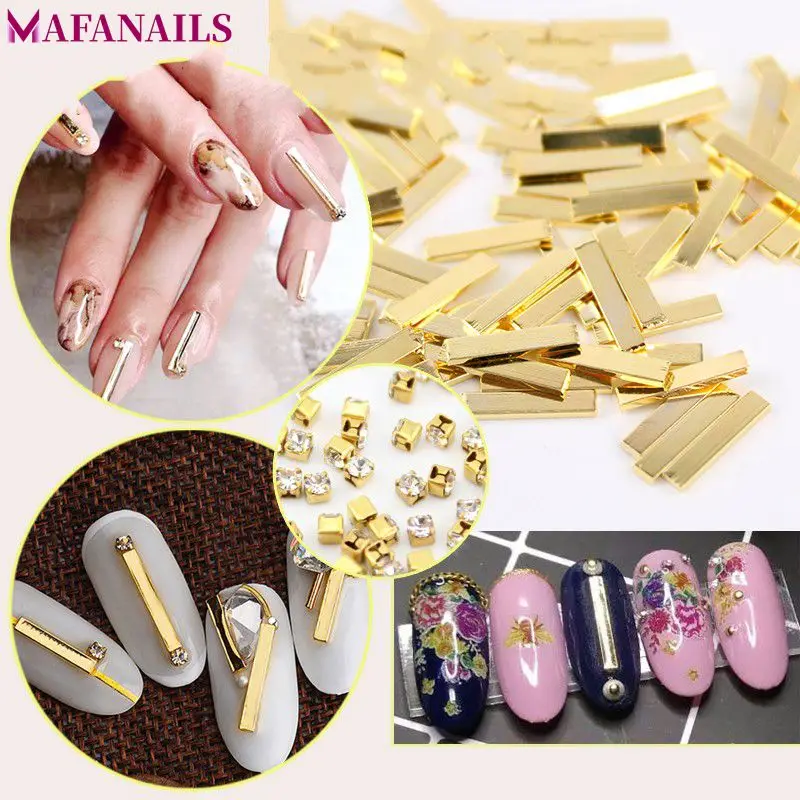 1 Box Gold Bar Metallic Rivets Studs 4 Sizes(6/8/10/12mm) Metal Alloy + Crystal Clear AB Rhinestones 3D DIY Nail Charms #DZB-01#
1 Box Gold Bar Metallic Rivets Studs 4 Sizes(6/8/10/12mm) Metal Alloy + Crystal Clear AB Rhinestones 3D DIY Nail Charms #DZB-01#