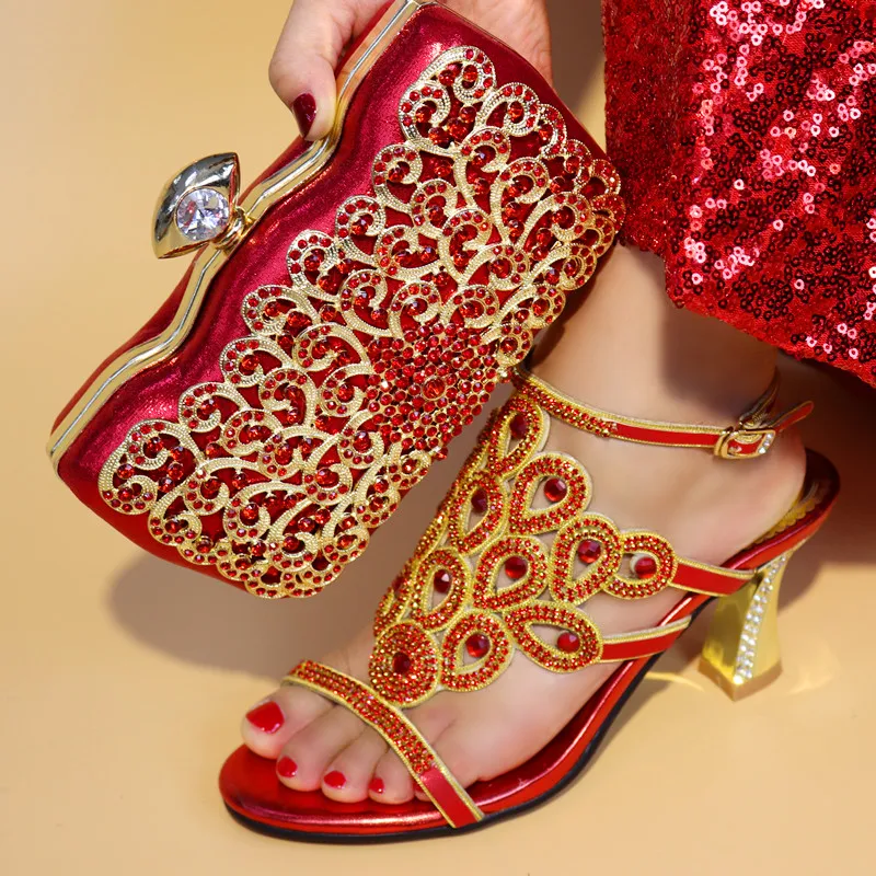 New Red high heeled sandals Shoes and Bags for African Partys Italian Shoes with Matching Bags African Wedding Shoe and Bag Sets
New Red high heeled sandals Shoes and Bags for African Partys Italian Shoes with Matching Bags African Wedding Shoe and Bag Sets