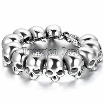 25cm Punk Large Gothic Skull Bracelet Biker Men Stainless Steel Bracelet 2020 New arrived pulseiras masculina Silver Color
25cm Punk Large Gothic Skull Bracelet Biker Men Stainless Steel Bracelet 2020 New arrived pulseiras masculina Silver Color