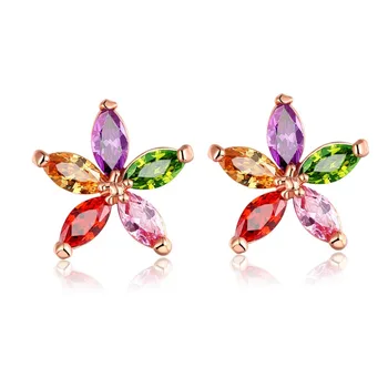 Europe and the United States exaggerate simple flower colorful ms zircon crystal earrings wholesale
Europe and the United States exaggerate simple flower colorful ms zircon crystal earrings wholesale