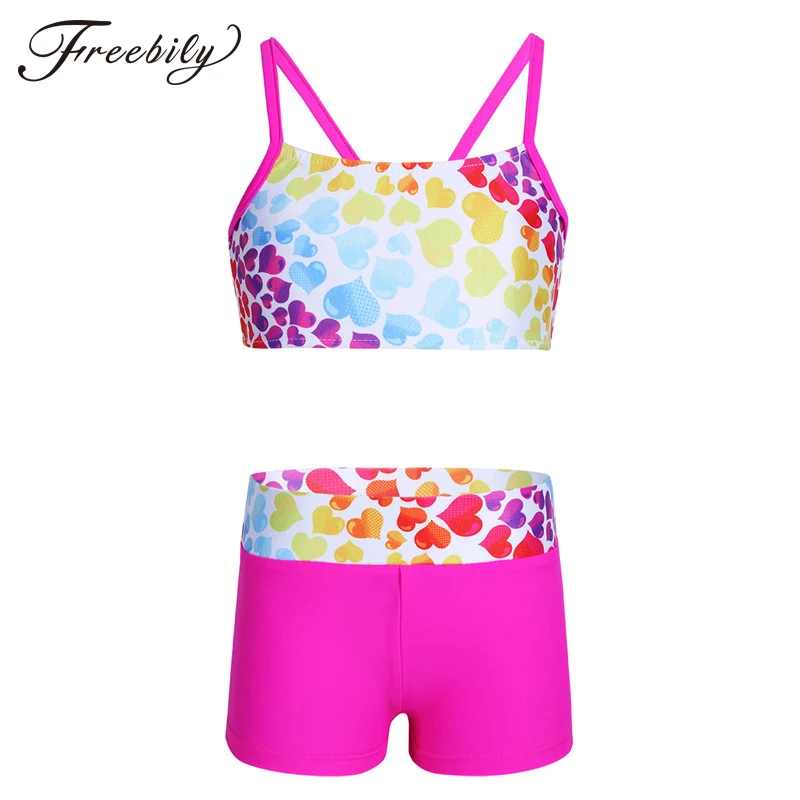 New Children Girls Polka Dot Strappy Top Bra and Shorts Set for Swimwear Gymnastics Leotard Dancing Exercise Workout Outfits
New Children Girls Polka Dot Strappy Top Bra and Shorts Set for Swimwear Gymnastics Leotard Dancing Exercise Workout Outfits