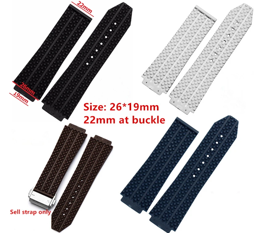 Nature Silicone Rubber Watchband 26mm x 19mm for Hublot for Big Bang Watch Band Convex Strap Wrist Belt Bracelet Black Blue Logo
Nature Silicone Rubber Watchband 26mm x 19mm for Hublot for Big Bang Watch Band Convex Strap Wrist Belt Bracelet Black Blue Logo