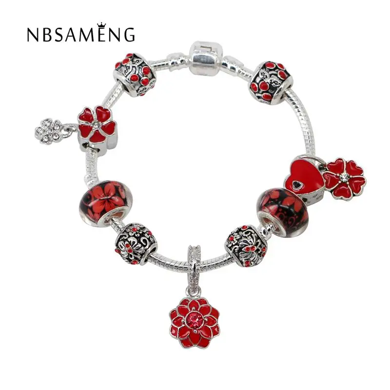 Valentine Silver Flower Pendant Heart Red Glass Crystal Charm Beads Fit Original Bracelet Women DIY Jewelry
Valentine Silver Flower Pendant Heart Red Glass Crystal Charm Beads Fit Original Bracelet Women DIY Jewelry
