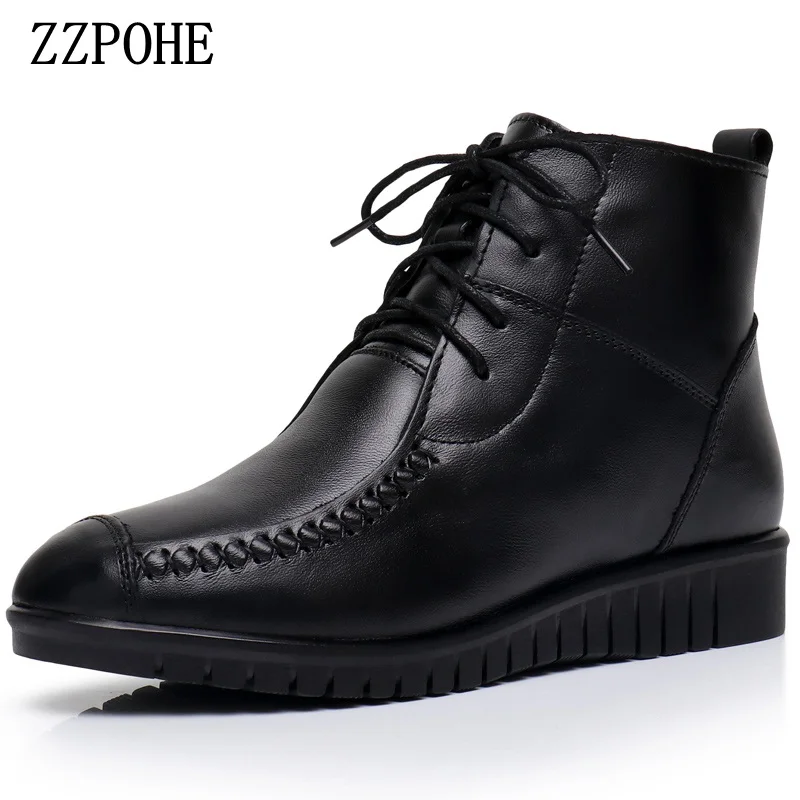 ZZPOHE Winter Shoes Women Flats Ankle Boots Woman Fashion Genuine Leather Wedges Boots Mother Lace-up Non-slip Warm Snow Boots
ZZPOHE Winter Shoes Women Flats Ankle Boots Woman Fashion Genuine Leather Wedges Boots Mother Lace-up Non-slip Warm Snow Boots