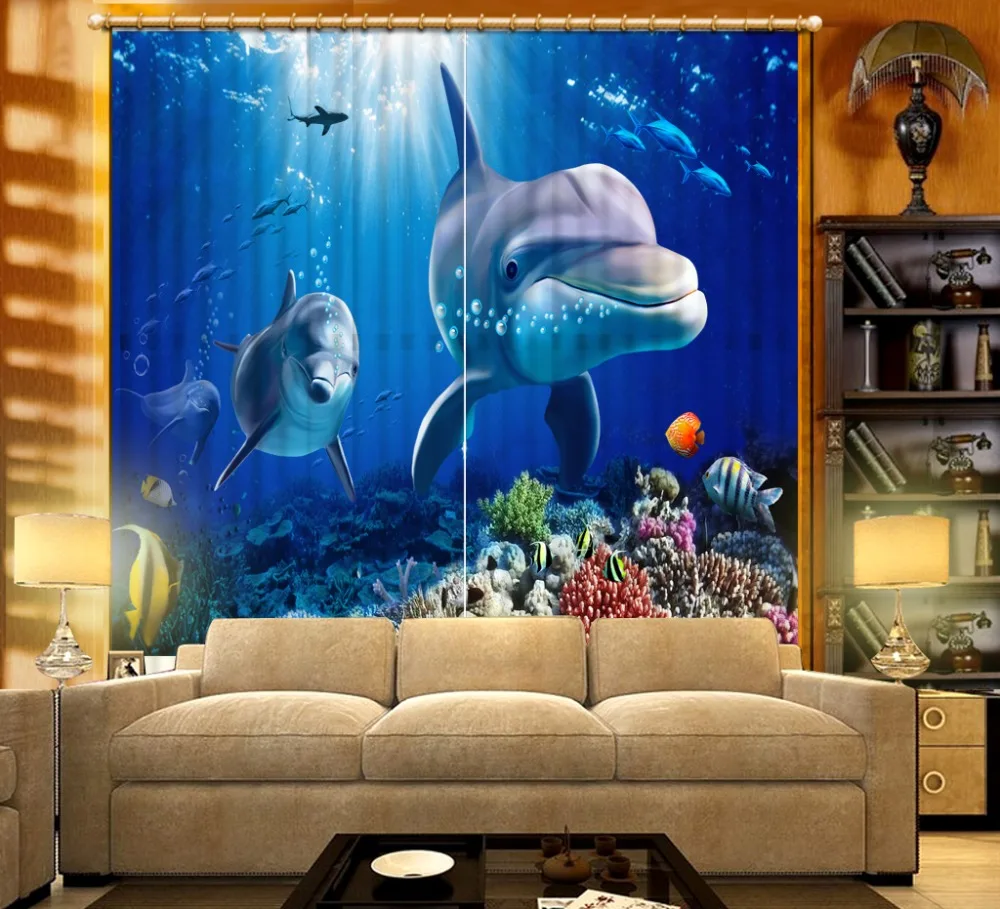 kids curtains Undersea world dolphin Blackout Curtains Living Room hotel Window 3D Curtains
kids curtains Undersea world dolphin Blackout Curtains Living Room hotel Window 3D Curtains