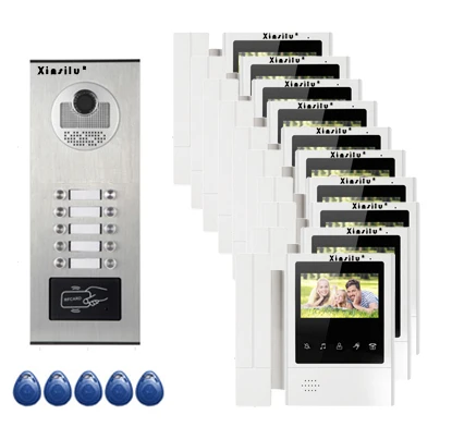 XINSILU Home Security Intercom System Doorphone For 10-apartments in 1 Floor 4.3"Video Door Phone Monitors ID card Unlock
XINSILU Home Security Intercom System Doorphone For 10-apartments in 1 Floor 4.3"Video Door Phone Monitors ID card Unlock