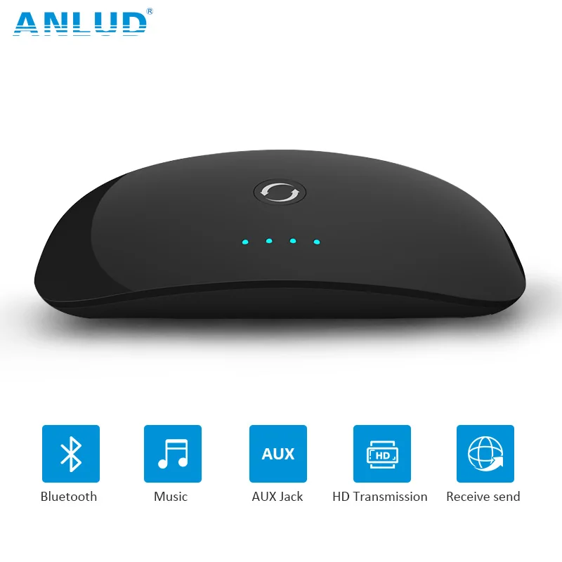 ANLUD Wireless Bluetooth 3 5mm Stereo font b Audio b font Adapter 2 in 1 Bluetooth