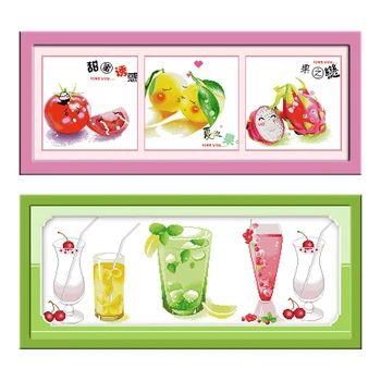Joy Sunday Fruits'love Chinese Cross Stitch Kits Ecological Cotton Clear Stamped Printed 11CT DIY Wedding Decoration For Home 
Joy Sunday Fruits'love Chinese Cross Stitch Kits Ecological Cotton Clear Stamped Printed 11CT DIY Wedding Decoration For Home